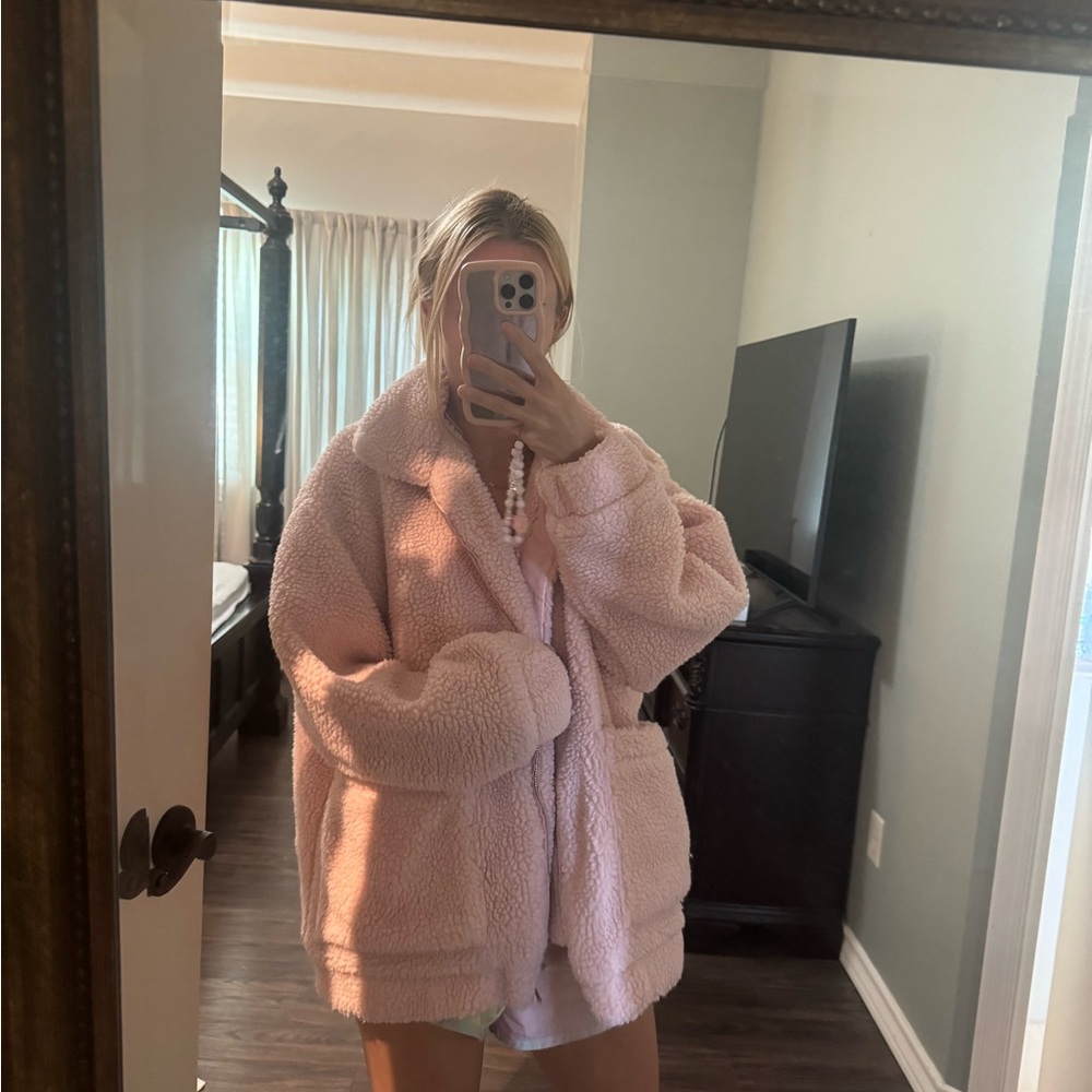 Urban Outfitters Soft Pink Teddy Jacket